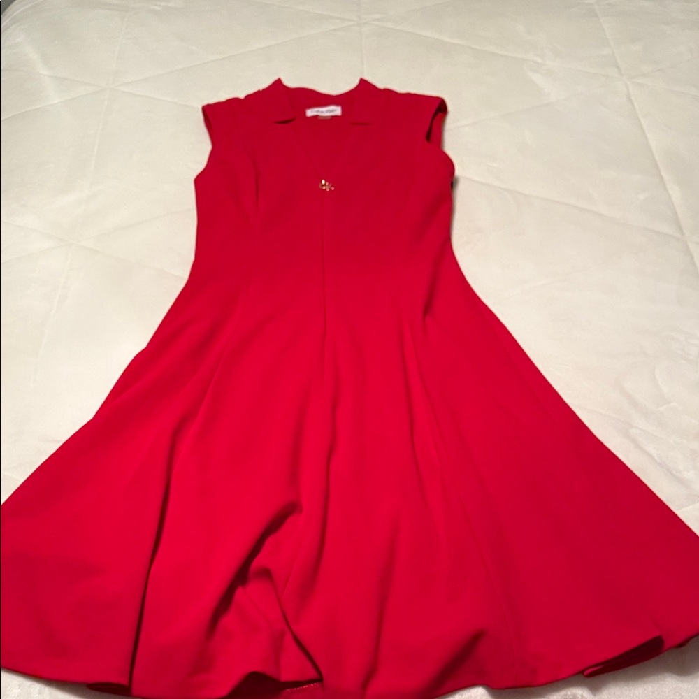 Calvin Klein Bold Red Midi Dress